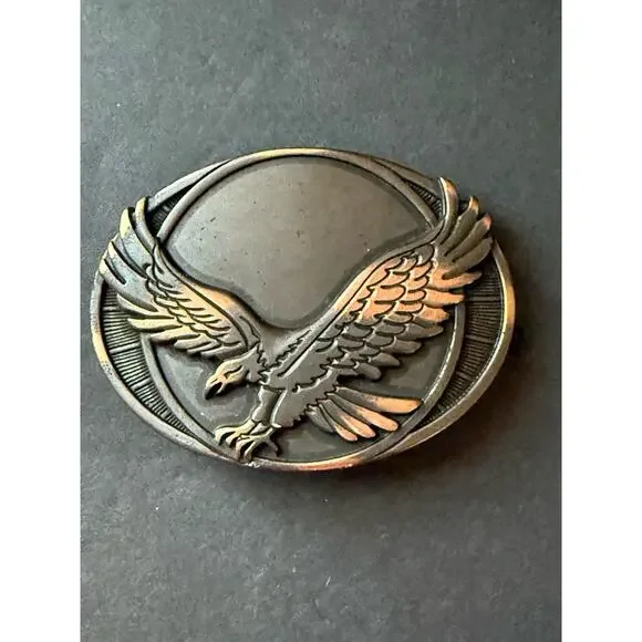 Vintage Soaring Eagle Bronze Tone Belt Buckle Patriotic Americana Western Rodeo - Picture 1 of 5